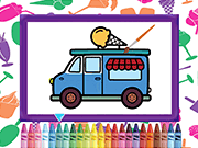 Ice Cream Trucks Coloring - Skill - Y8.COM