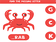 Find the Missing Letter - Skill - Y8.COM