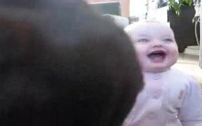 Baby Laughing At Dog Eating