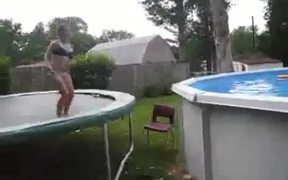 Trampoline To Pool Fail - Fun - VIDEOTIME.COM