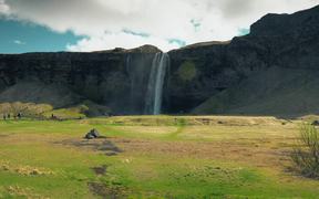 Cliff With a Waterfall in Iceland