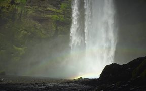 Double Rainbow at Waterfall Base