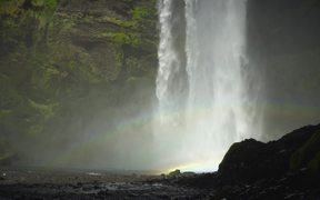 Double Rainbow at Waterfall Base