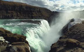 Misty Waterfall in Iceland