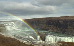 Rainbow Over Gullfoss Waterfall - Fun - VIDEOTIME.COM