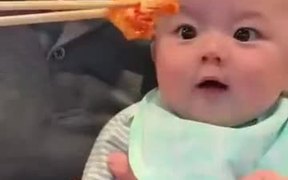 Toddler Reacting To Delicious Looking Food - Kids - VIDEOTIME.COM