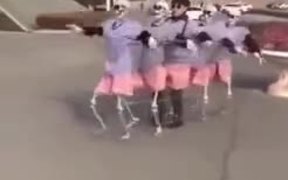 Have You Seen A Group Of Skeleton Dancing Before?