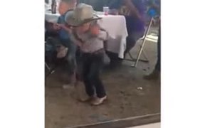Cutest Cowboy Dancing Happily