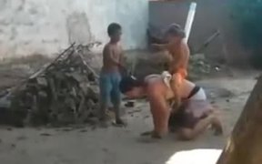 A Kid On A Guy's Back Lying Like A Bull - Fun - VIDEOTIME.COM
