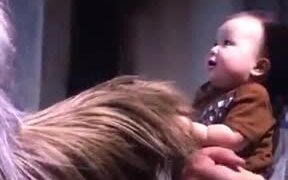 Baby Absolutely Loves Chewbacca