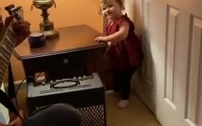 Kid Excited About Her Favorite Song