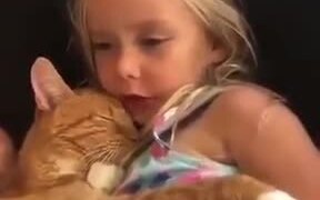 Cat Sleeping To A Child's Lullaby