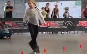 Girl On Roller Skates Really Knows Her Stuff