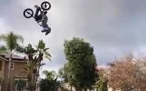 Kid Pulls Off A Sick BMX Stunt!