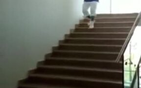 Literally Moonwalking Down The Stairs