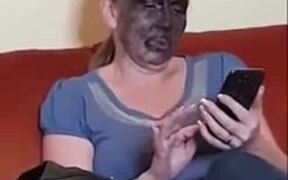 Guy Fiddles Around With Mother's Face Cream