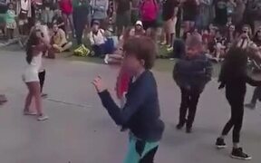 Kid With Pro Dancing Moves At A Kid's Dance Party!