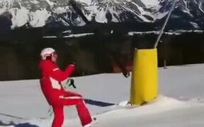 This Guy's Skiing Skills Are A Level Apart!