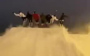 Group Ski Around In Amazing Sync! - Sports - VIDEOTIME.COM