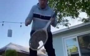 Grandpa Can Still Play Nice With The Racket! - Fun - VIDEOTIME.COM