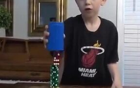 Little Kid Stacking 20 Dices