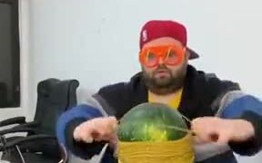 Destroying Watermelon Using Rubber Bands