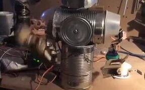 A Homemade Tin Can Robot