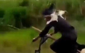 A Witch Riding Her Broom