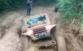 Jeep Trapped In The Mud Getting Free