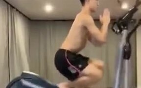 Asian Displaying Unique Working Out