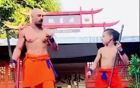 Father And Son Performing 'Monkey On The Pole' - Fun - VIDEOTIME.COM