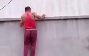 Old Asian Man Displaying Parkour Skill - Fun - VIDEOTIME.COM