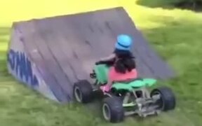 Little Girl Doing Perfect Slip-On ATV