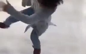 Amateur Girl Trying To Stand On Ice Wearing Skates - Fun - VIDEOTIME.COM