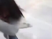 Amateur Girl Trying To Stand On Ice Wearing Skates