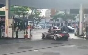 Riskiest Stunt In A Gas Station
