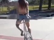 Insane Aerobics While Riding A Bicycle!