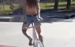 Insane Aerobics While Riding A Bicycle!