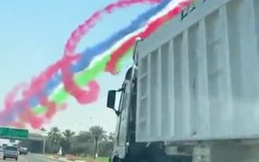Colorful Airplane Smokes Drawing The Sky - Fun - VIDEOTIME.COM