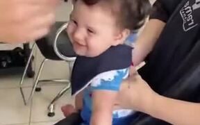 Ridiculously Cute Baby Gets First Haircut