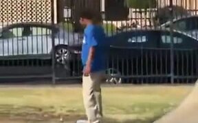 Kid Pulls Off The One-Legged Skateboard Landing