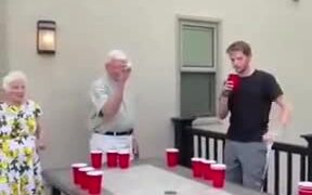 Grandpa Is The Real OG Of Throwing Balls In A Cup