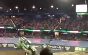 Crazy Hand Stand Maneuver With A Monster Truck
