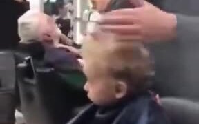 Kid Getting A Haircut Cries