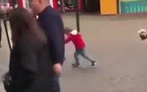 Kid From Denmark Has Some Fun With A Signboard - Kids - VIDEOTIME.COM