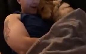 Beautifully Cute Moment Between A Guy And His Dog