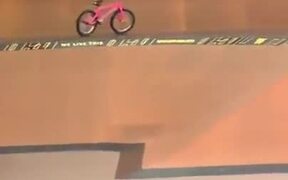 Guy In BMX Does A Surfing Stunt