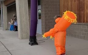 Kid Wears Inflatable Doll Costume And Dances - Kids - VIDEOTIME.COM