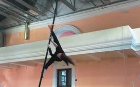 Woman Performs Mind-Blowing Tricks on Aerial Pole