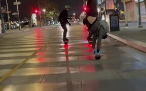Guy Riding Skateboard While Performing Handstand - Sports - VIDEOTIME.COM